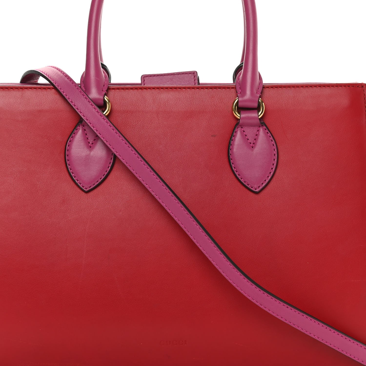 Gucci Calfskin Small Top Handle Bag Hibiscus Red New Rosette 8 of 23