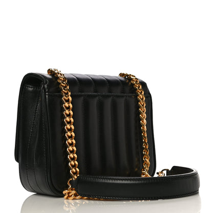 Saint Laurent Lambskin Matelasse Monogram Small Vicky Chain Bag Black 3 of 17