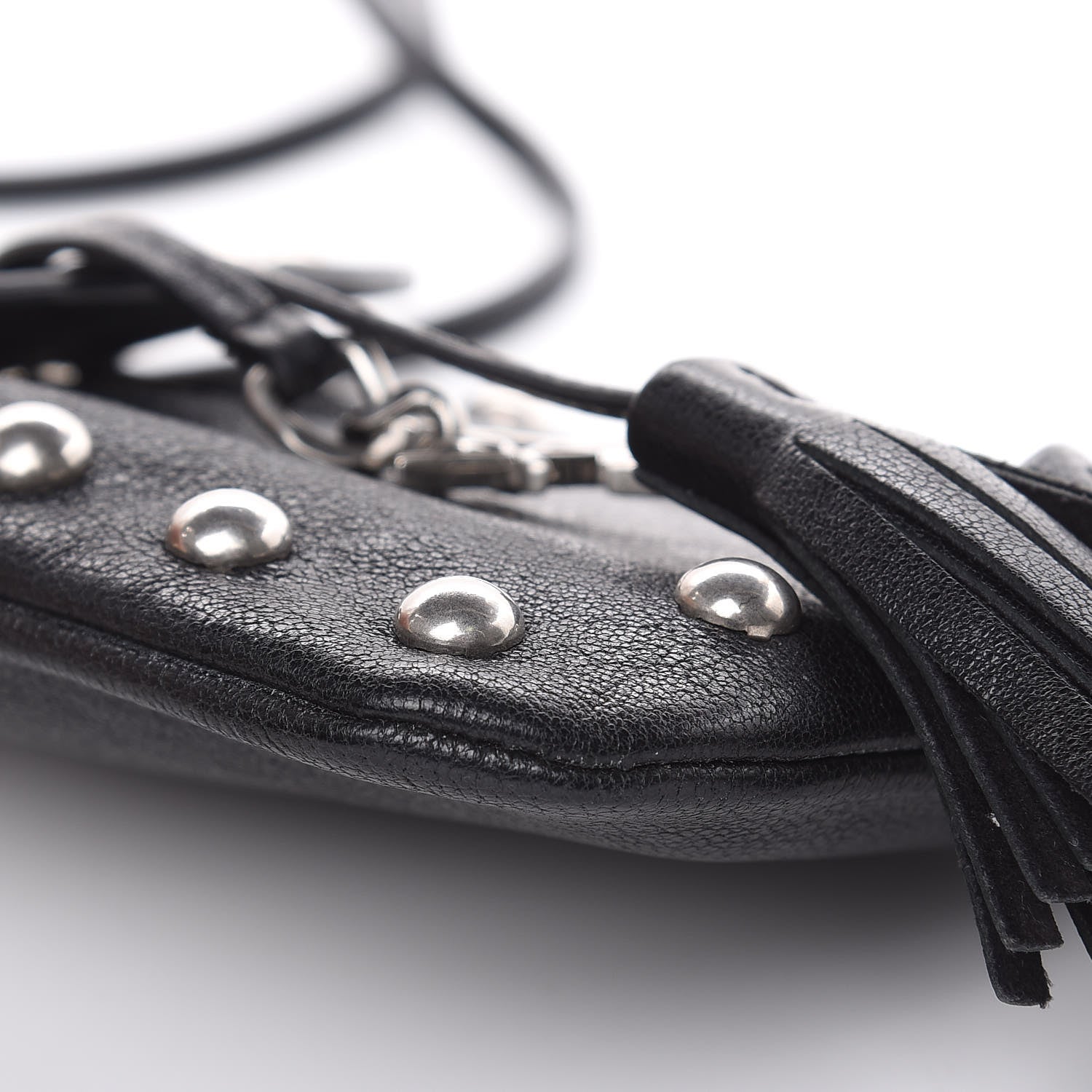 Saint Laurent Sheepskin Studded Toy Anita Crossbody Black 8 of 10