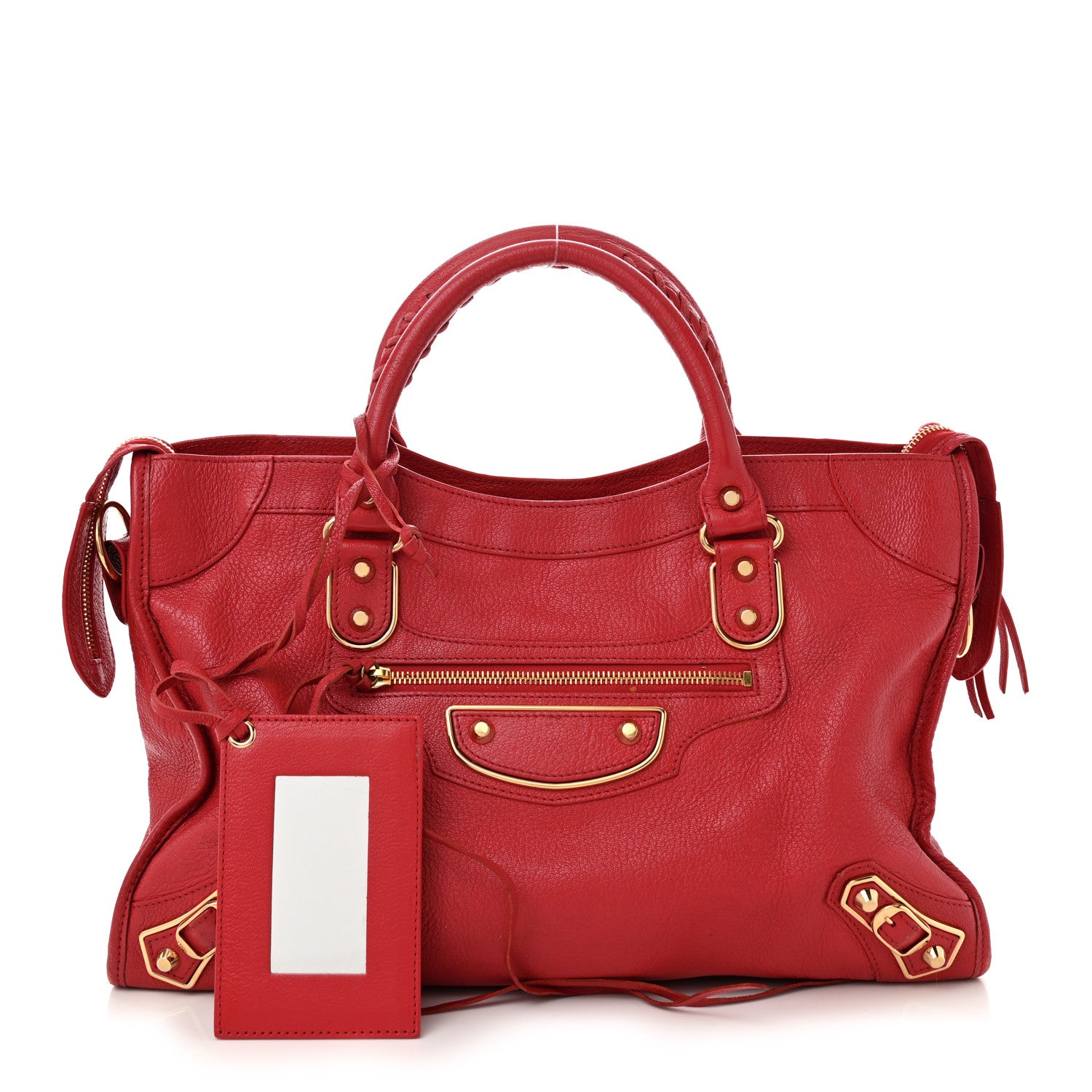 Balenciaga Chevre Gold Metallic Edge Hardware City Rouge Grenade 3 of 13