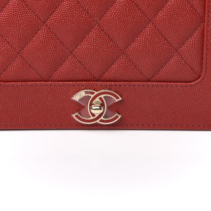 Chanel Caviar Quilted Vintage Mademoiselle Wallet On Chain WOC Red 11 of 12