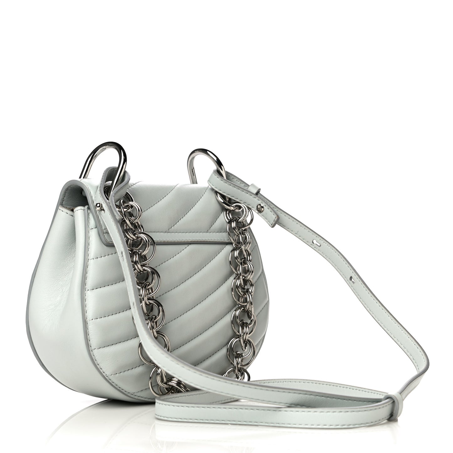 Calfskin Quilted Mini Drew Bijou Shoulder Bag Airy Grey
