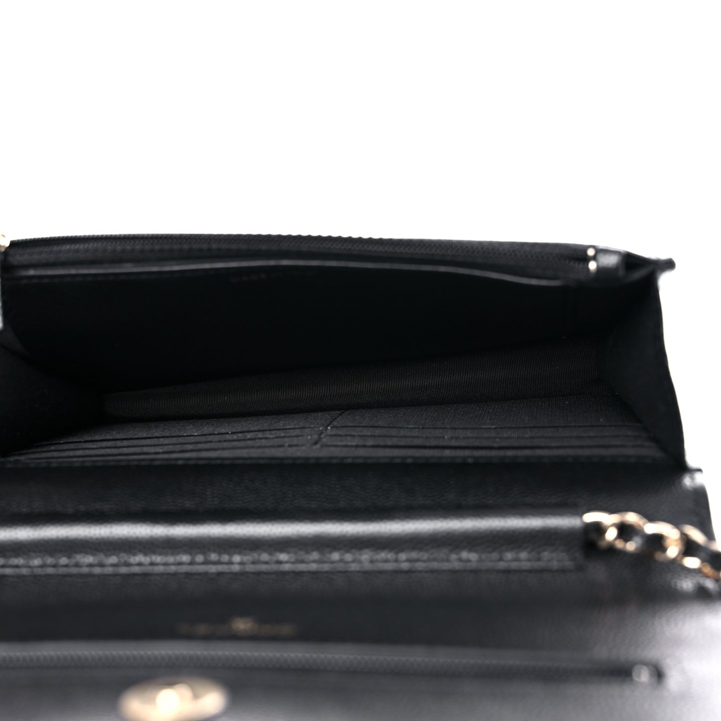 Caviar Quilted French New Wave Chain CC Wallet On Chain WOC Black