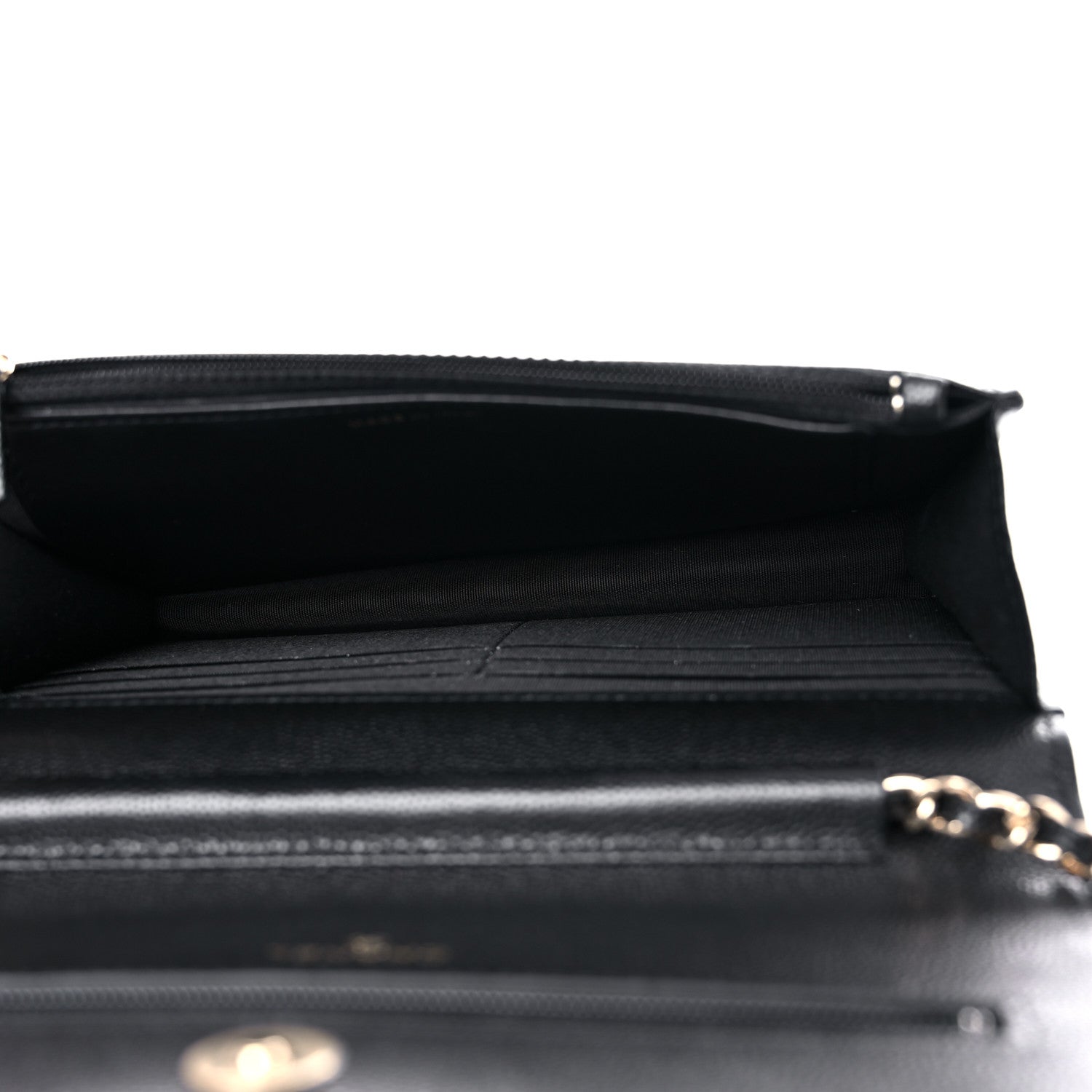 Chanel Caviar Quilted French New Wave Chain CC Wallet On Chain WOC Black 5 of 11