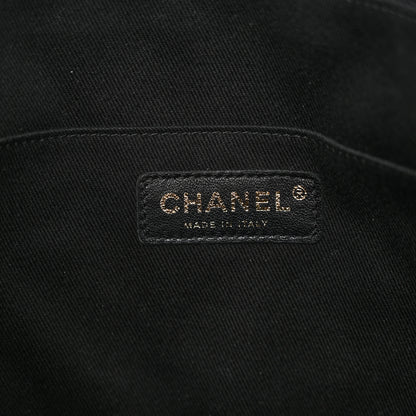 Chanel Crumpled Grained Calfskin Zip and Carry Shopping Tote Black 6 of 11