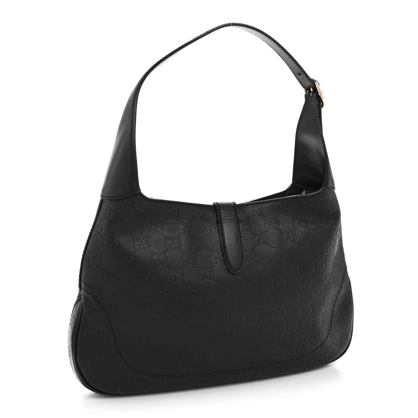 Guccissima Small Jackie O Hobo Black