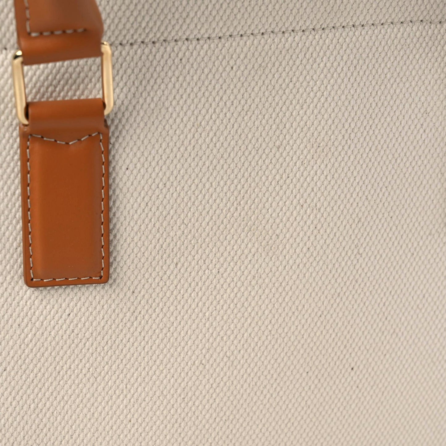 Canvas Calfskin Horizontal Cabas Natural Tan