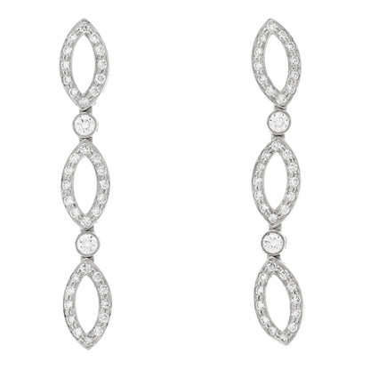 Tiffany Platinum Diamond Marquise Drop Earrings 1 of 5