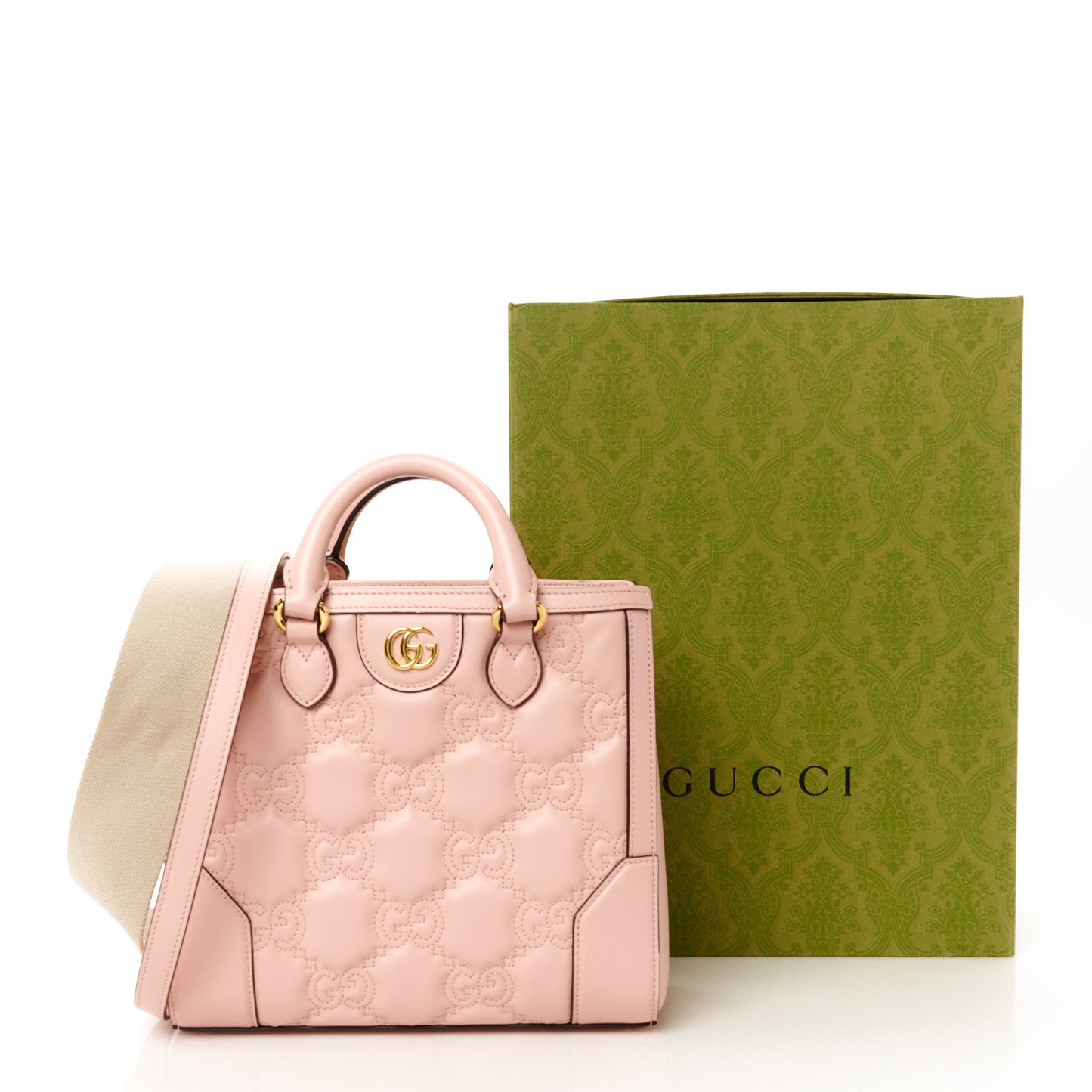 Calfskin GG Matelasse Mini Top Handle Bag Perfect Pink