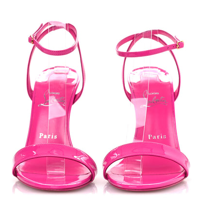 Christian Louboutin Patent Glossy Lipgloss Queen 100 Sandals 39.5 Fuchsia 3 of 11