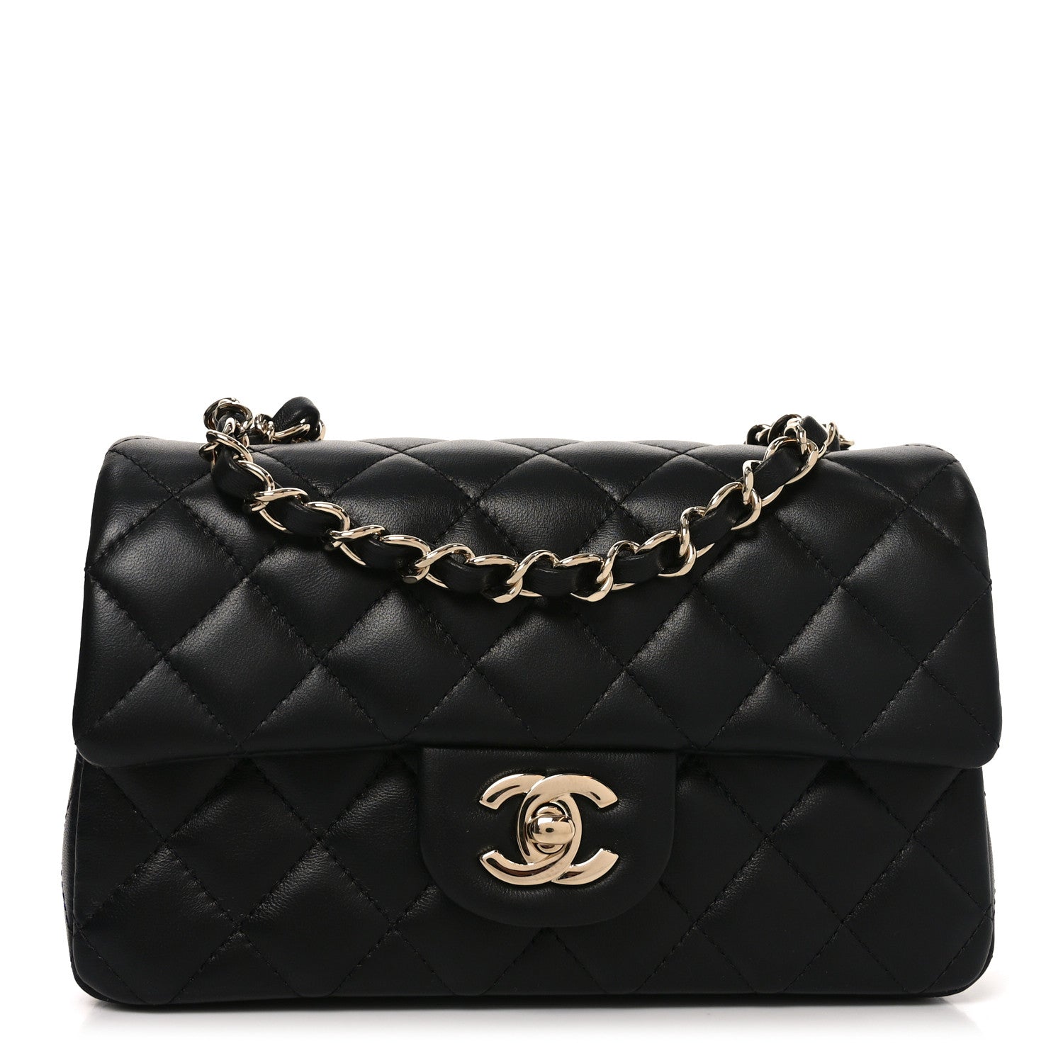 Chanel Lambskin Quilted Mini Rectangular Flap Black 1 of 11