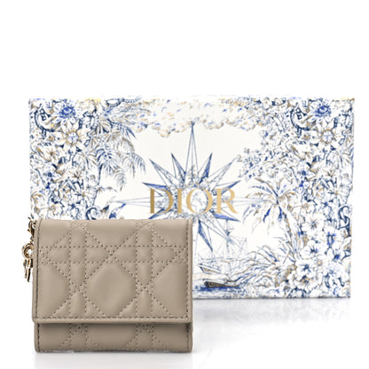 Christian Dior Lambskin Cannage Lady Dior Lotus Wallet Hazelnut 9 of 9