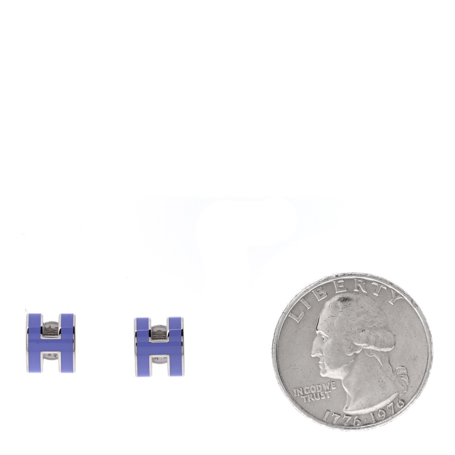 Hermes Palladium Lacquered Pop H Earrings Ultraviolet 2 of 5