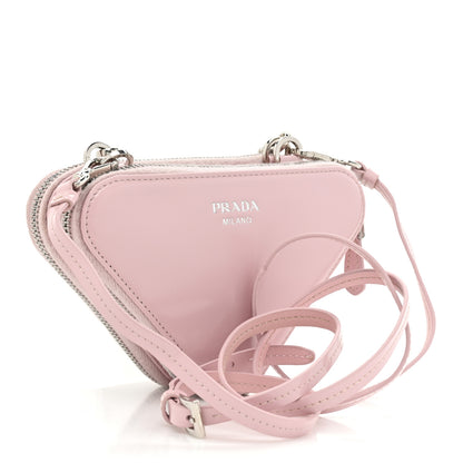 Prada Satin Crystal Mini Triangle Crossbody Pouch Alabastro 3 of 10