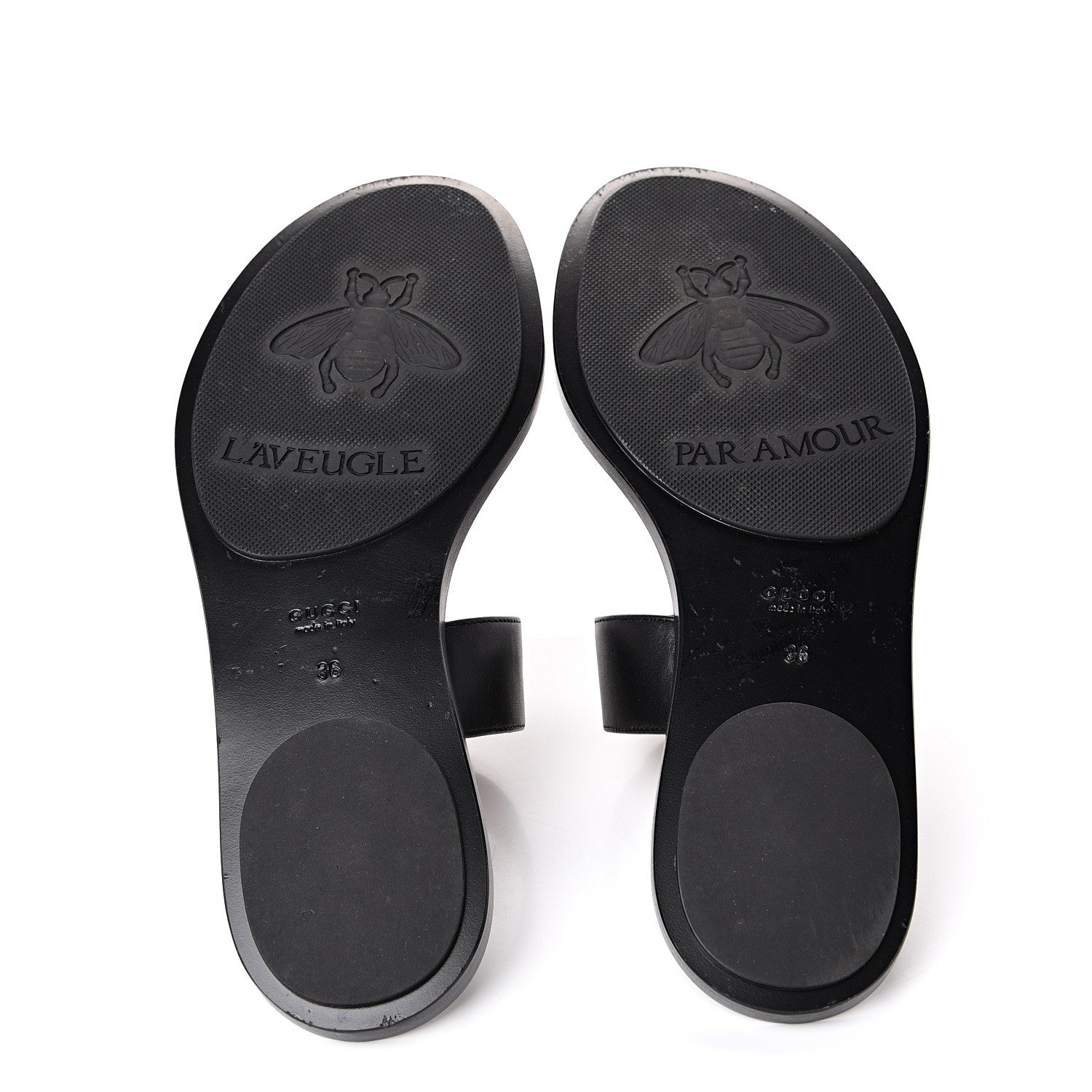 Gucci Calfskin GG Marmont Thong Sandals 36 Black 5 of 12