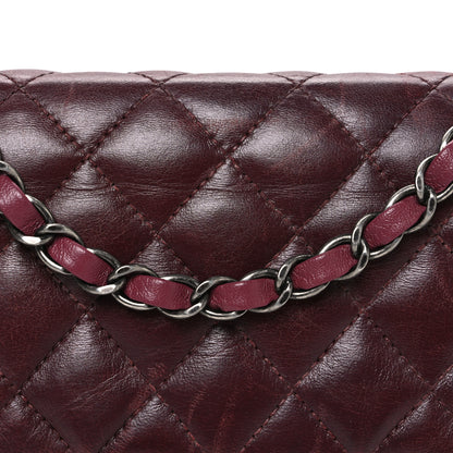 Chanel Lambskin Quilted Medium Tri-Color Flap Burgundy Dark Pink 8 of 10