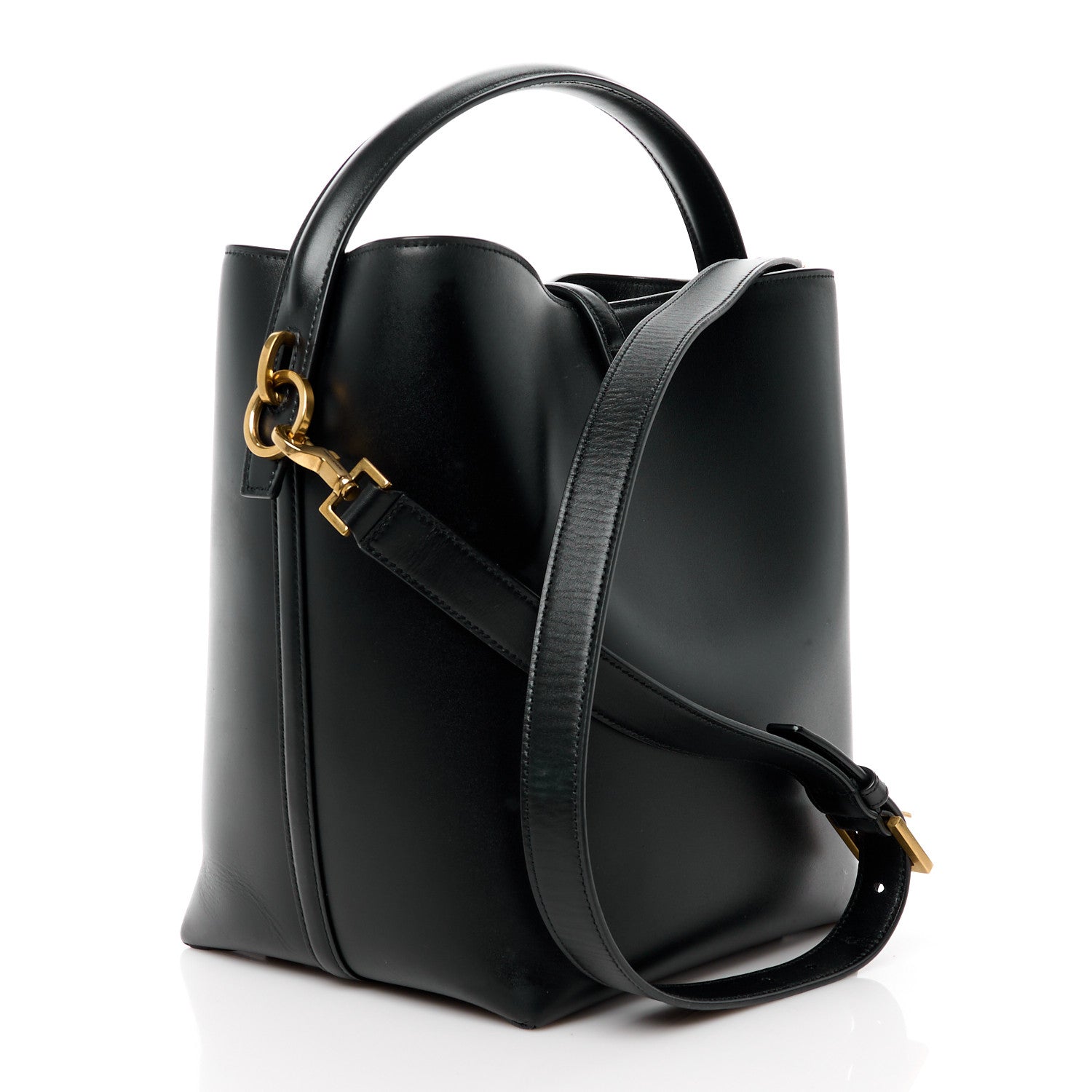 Saint Laurent Shiny Calfskin Le 37 Bucket Bag Black 4 of 12