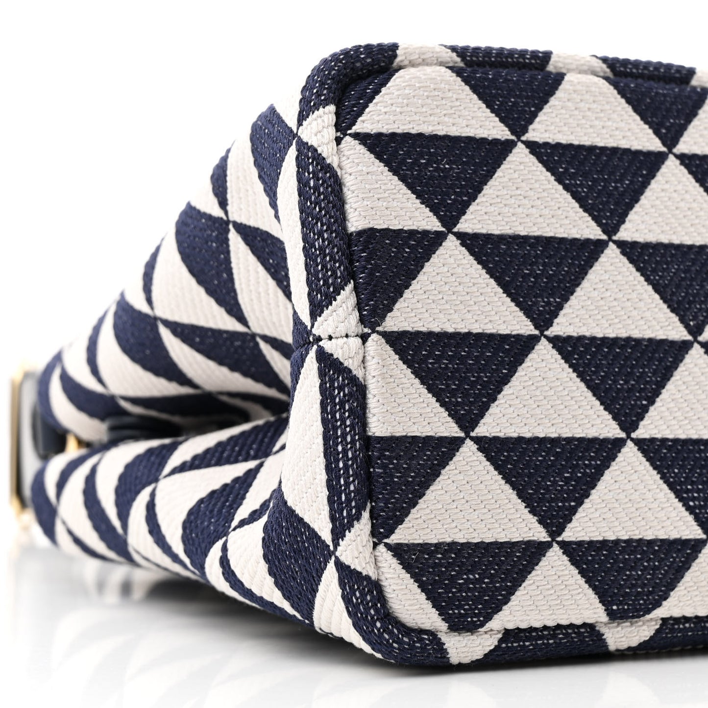 Jacquard Triangolo Symbole Embroidered Tote Navy