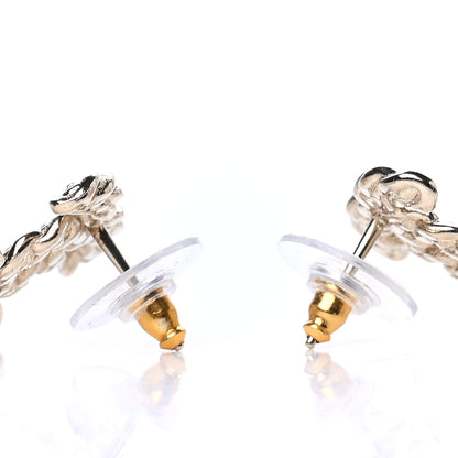 Chanel Crystal Pearl Pearls Coronation CC Drop Earrings Gold 3 of 4