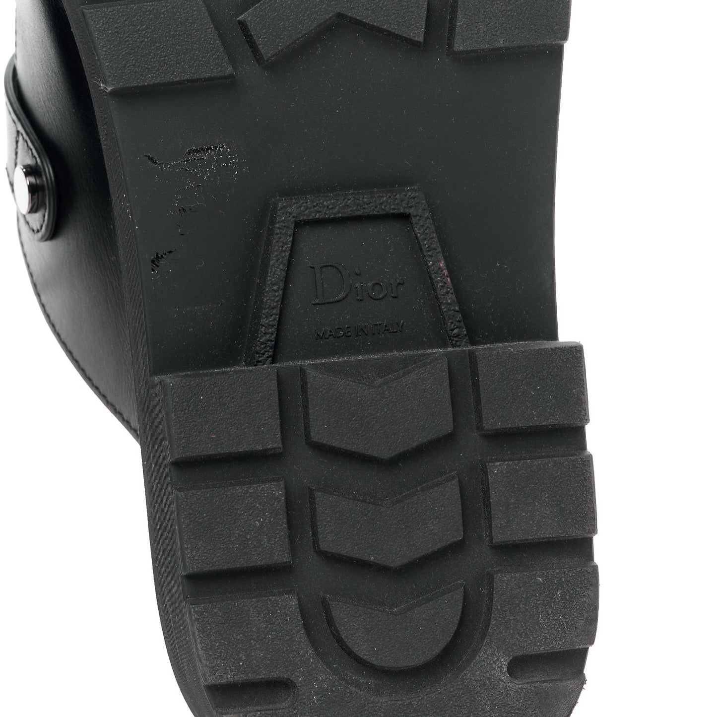 Calfskin Diorquake Buckled Lug Sole 15mm Clogs 41 Black