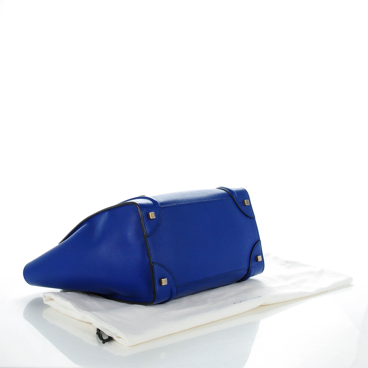 Celine Drummed Calfskin Mini Luggage Indigo 4 of 8