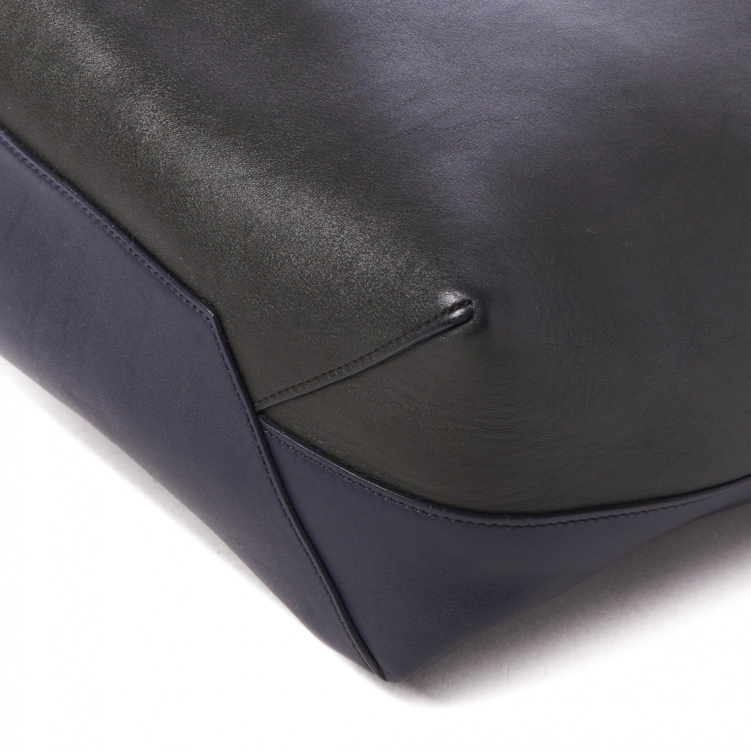 Celine Shiny Smooth Calfskin Small Twisted Cabas Navy Dark Green 4 of 7