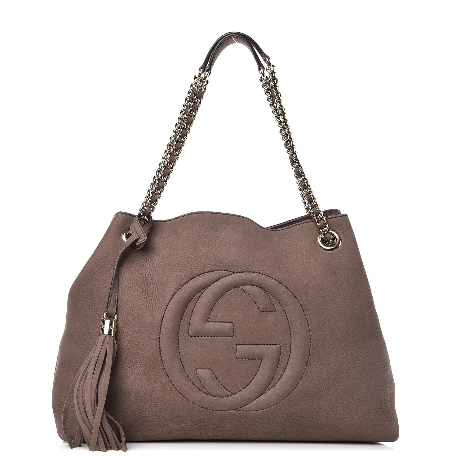 Gucci Vitello Range Medium Soho Chain Shoulder Bag Grey Field 1 of 9