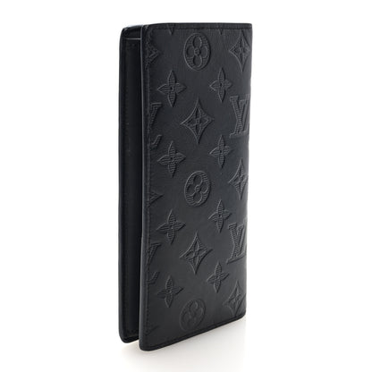 Louis Vuitton Calfskin Monogram Shadow Brazza Wallet Black 3 of 6