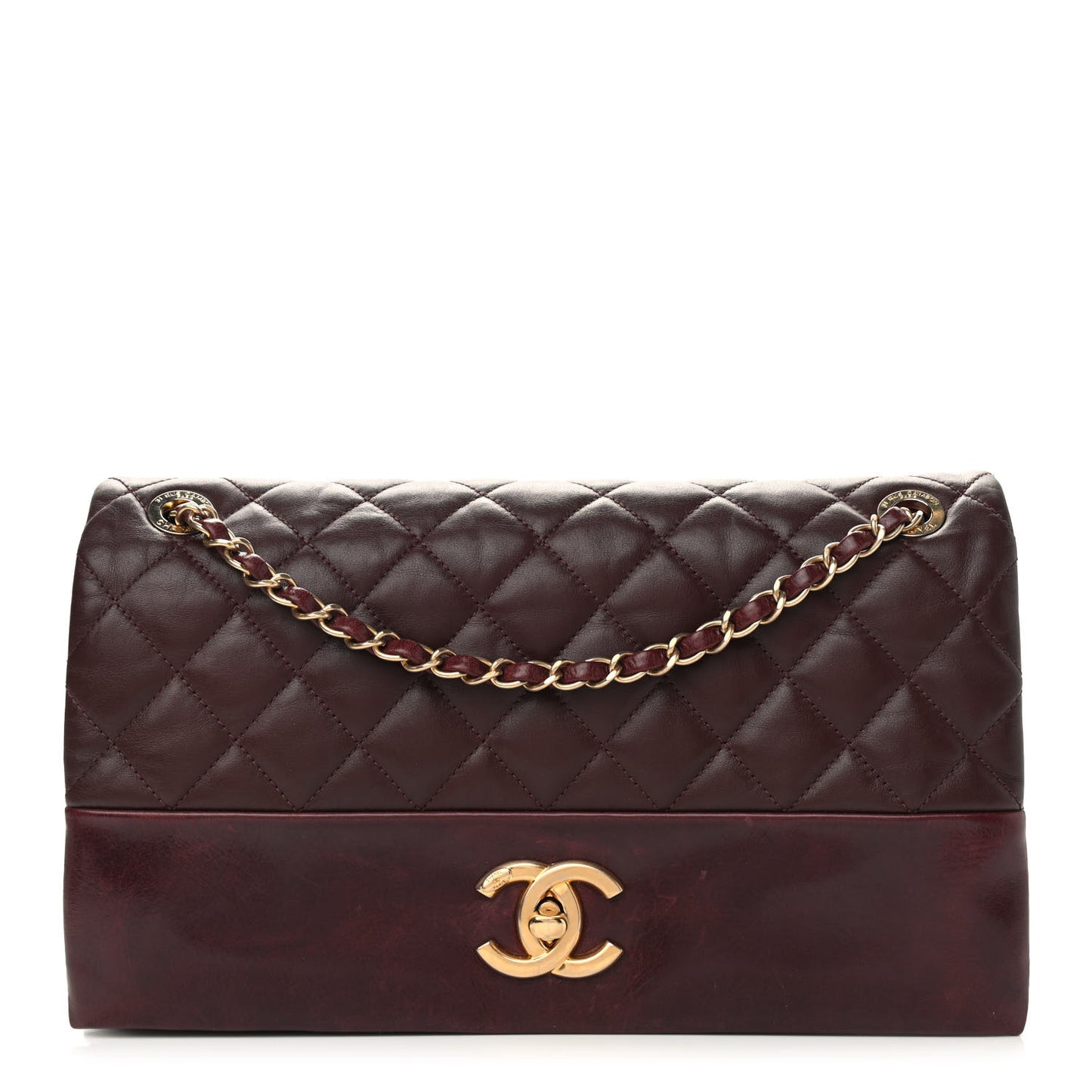 Calfskin Quilted Jumbo Soft Elegance Flap Bordeaux