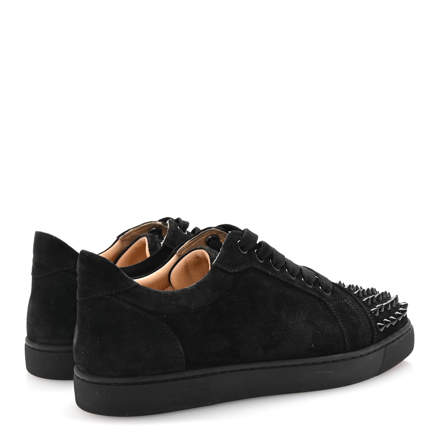 Christian Louboutin Suede Louis Junior Spikes Flat Sneakers 38 Black 10 of 20