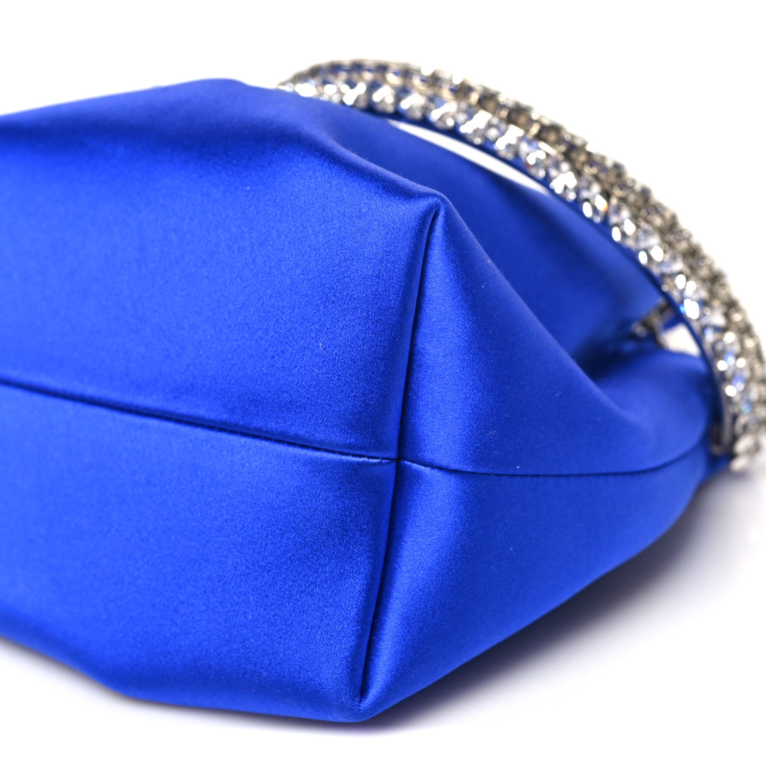 Jimmy Choo Satin Crystal Embellished Bon Bon Bag Blue 1848402