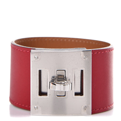 Hermes Tadelakt Kelly Dog Bracelet T3 Rouge Vif 1 of 5