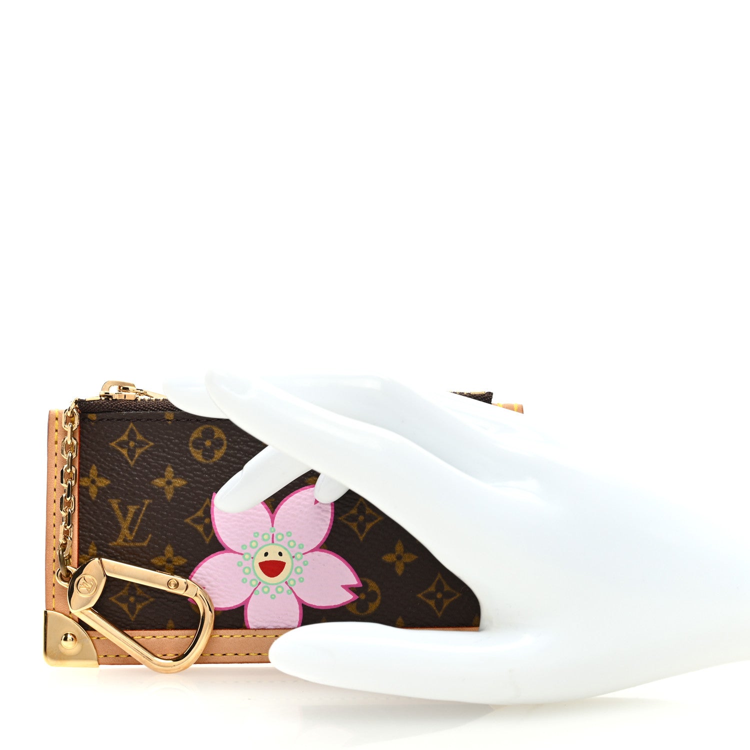 Louis Vuitton LOUIS VUITTON Monogram Cherry Blossom Key Pouch Brown 2 of 6