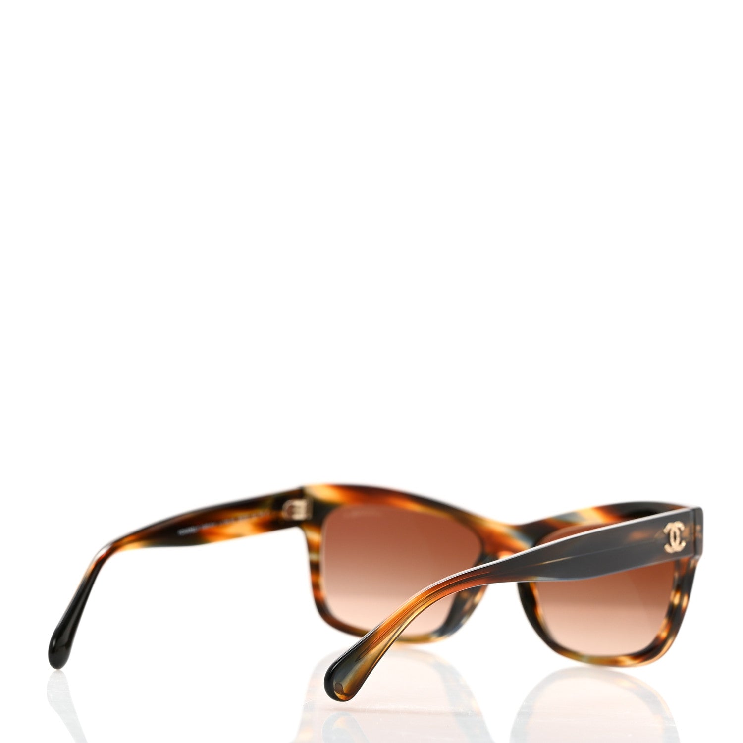 Chanel Acetate Crystal CC Rectangle Sunglasses 5496-B-A Tortoise 4 of 9