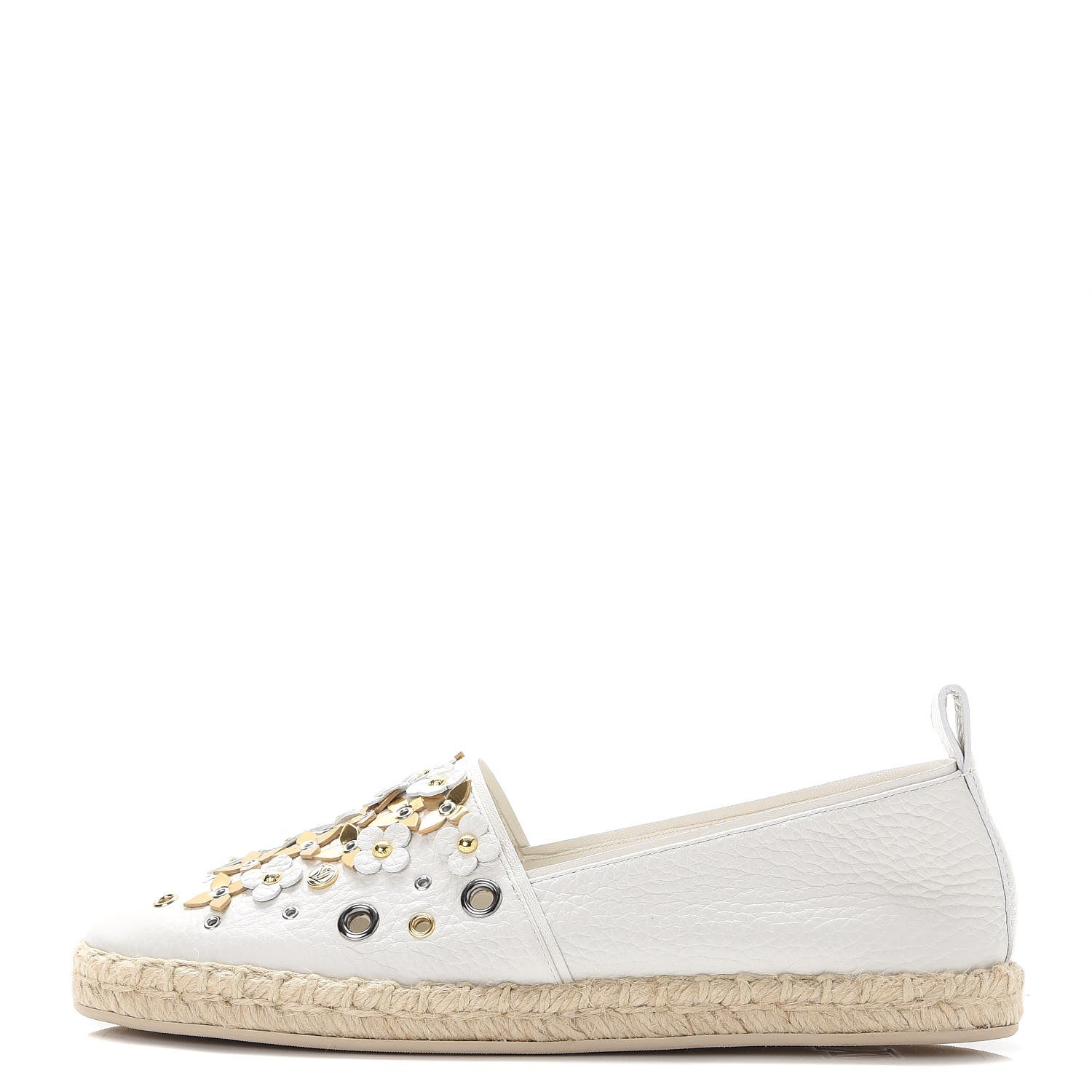 Louis Vuitton Calfskin Tropical Bloom Espadrille Flat 38 White 1 of 9