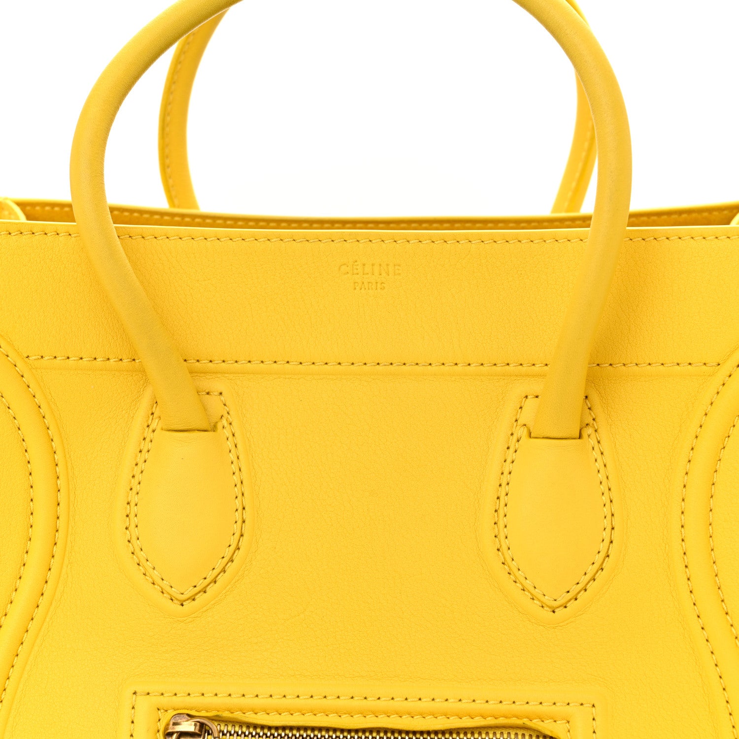 Celine Supple Calfskin Medium Phantom Luggage Sun Yellow 8 of 10