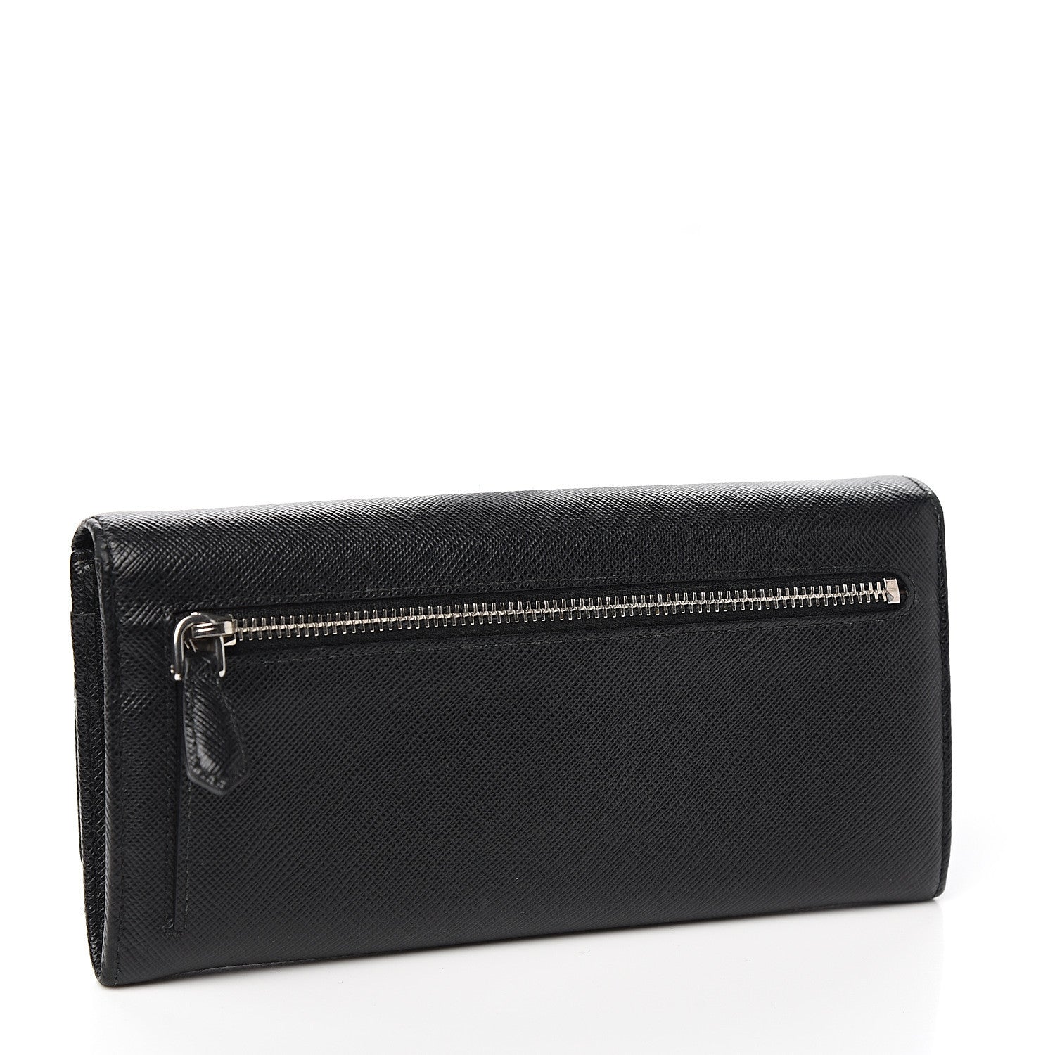 Prada Saffiano Continental Flap Wallet Black 3 of 7