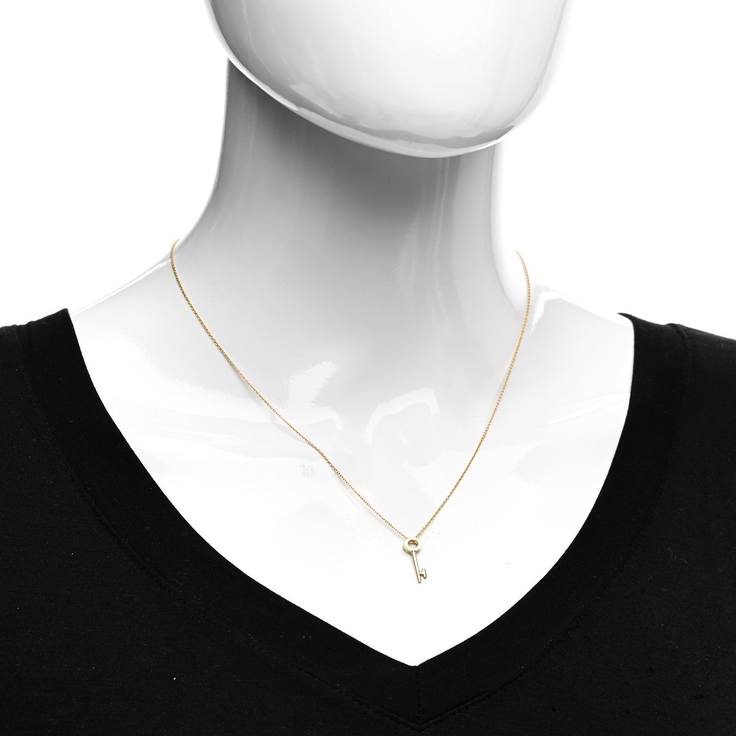 Roberto Coin 18K Yellow Gold Tiny Treasures Key Pendant Necklace 2 of 4