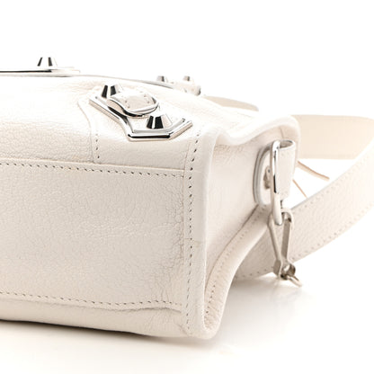 Balenciaga Shiny Goatskin Silver Metallic Edge Hardware Mini City Blanc Neige 6 of 9