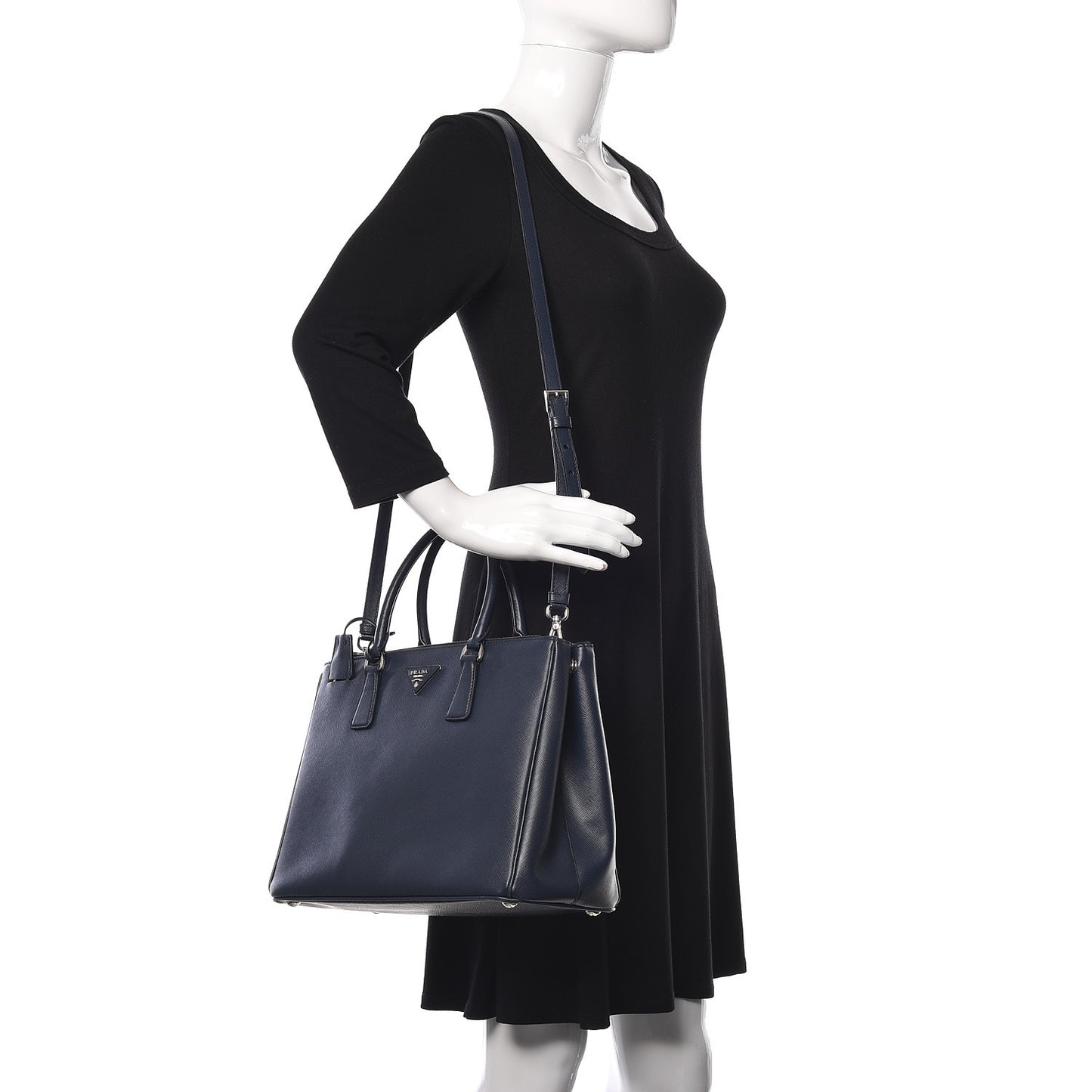 Saffiano Medium Galleria Double Zip Tote Baltico