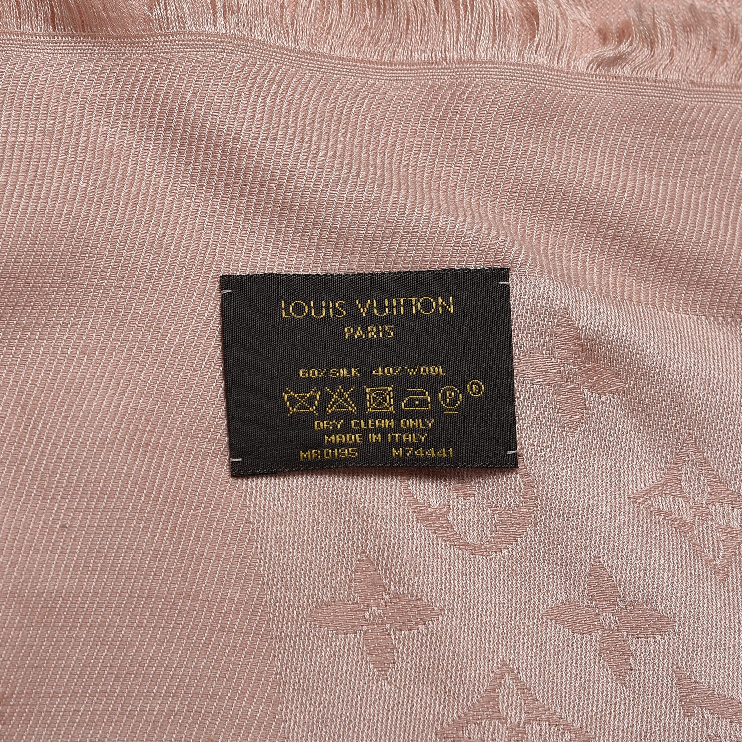 Louis Vuitton Silk Wool Monogram Shawl Natural 4 of 4
