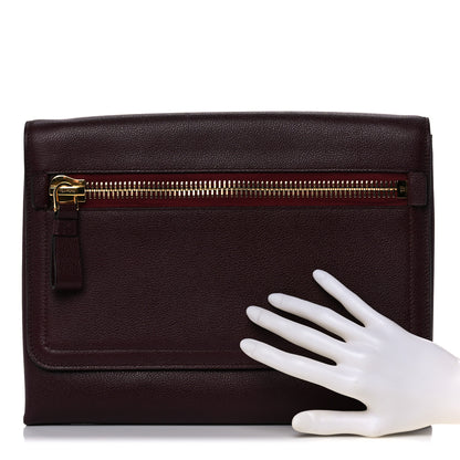 Tom Ford Calfskin Alix Wristlet Burgundy 2 of 9