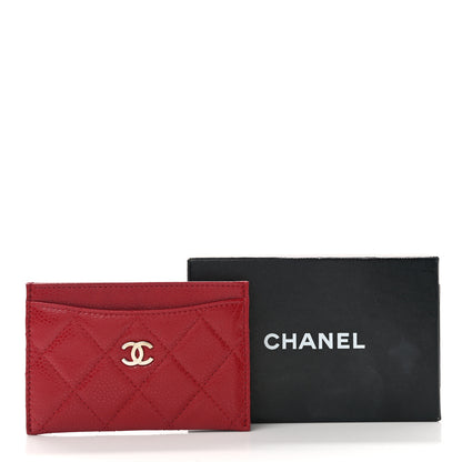 Chanel Caviar Quilted Card Holder Red 10 of 10