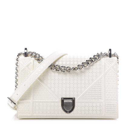 Christian Dior Patent Micro-Cannage Small Diorama Flap Bag White 1 of 15