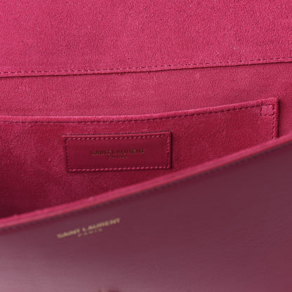 Saint Laurent Calfskin Classic Y Ligne Clutch Fuchsia 8 of 10
