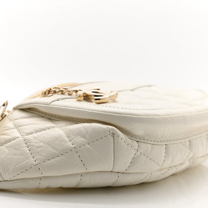 Chanel Aged Calfskin Quilted Waist Bag With Coin Purse White 10 of 11