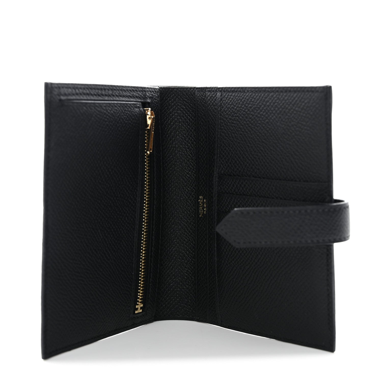 Hermes Epsom Bearn Compact Wallet Black 5 of 7