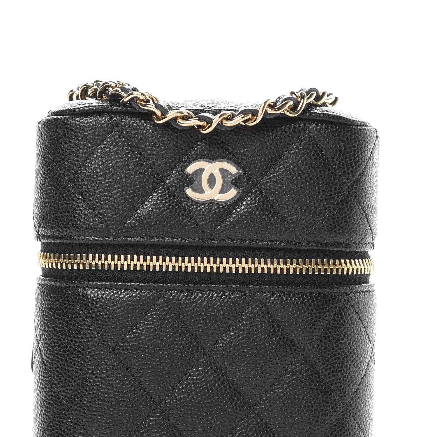 Chanel Caviar Quilted Phone Holder With Chain Black 8 of 11