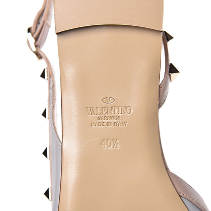 Valentino Garavani Nappa Rockstud Slingback Flats 40.5 Patel Grey Poudre 6 of 9