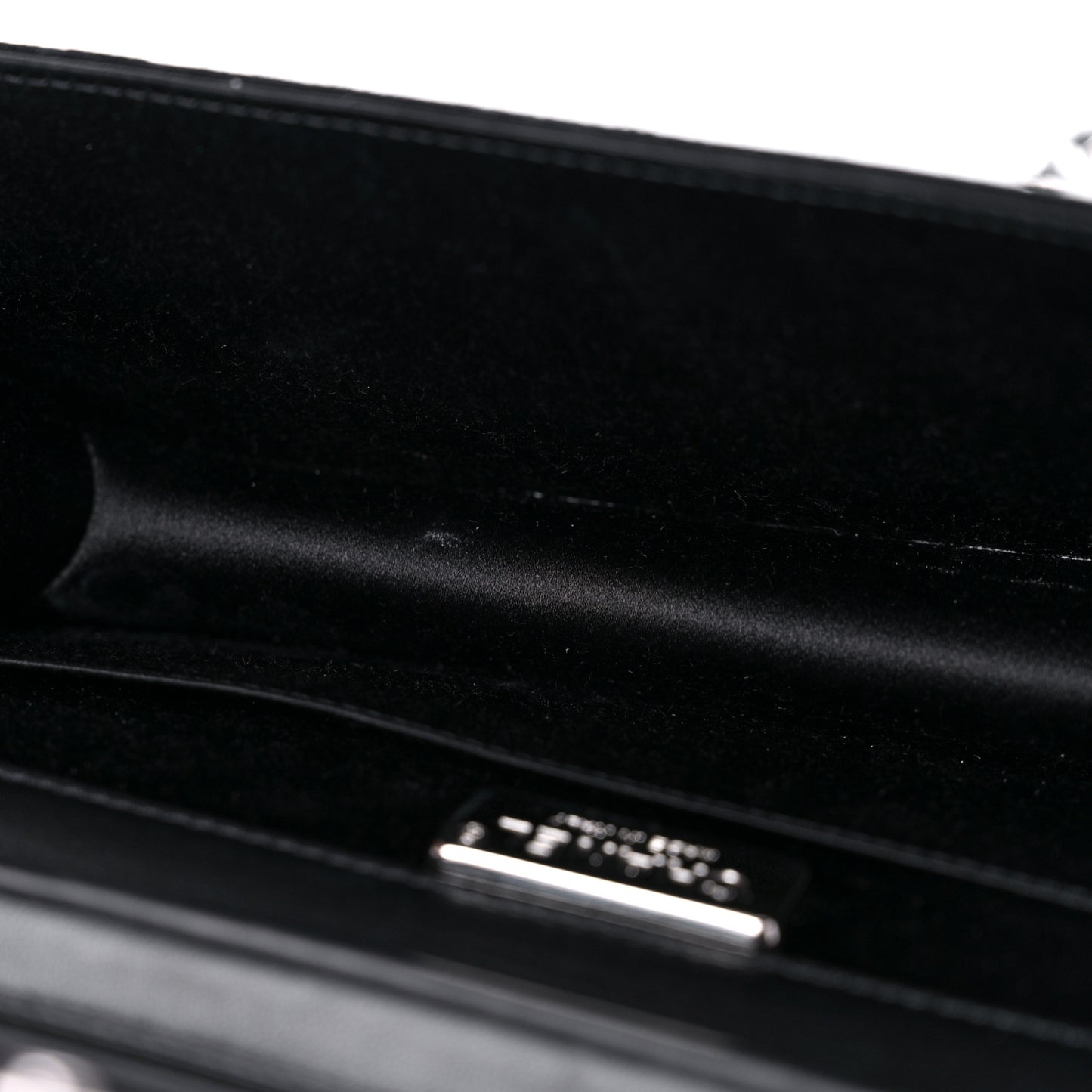 Crystal Suede Chain Evening Clutch Black Silver